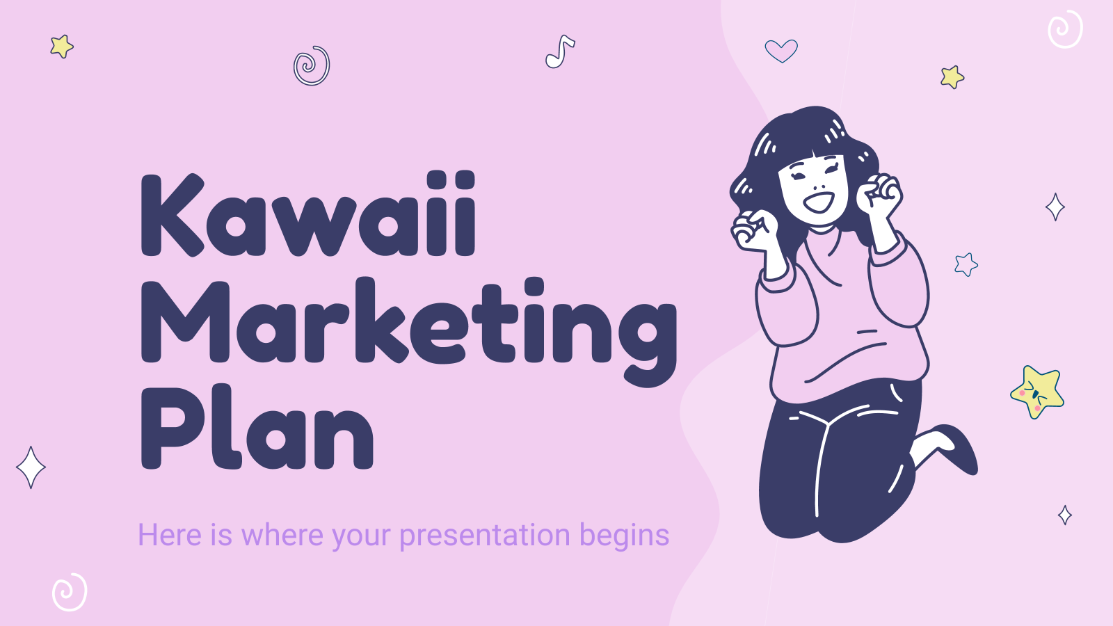 Kawaii营销计划PowerPoint模板